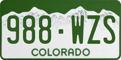 CO license plate 988WZS