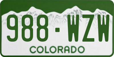 CO license plate 988WZW
