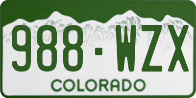 CO license plate 988WZX