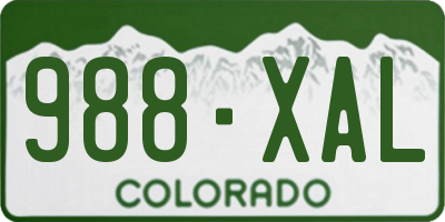CO license plate 988XAL