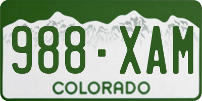 CO license plate 988XAM