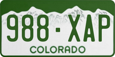 CO license plate 988XAP