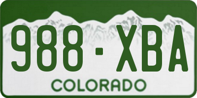 CO license plate 988XBA
