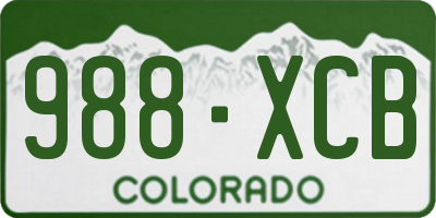 CO license plate 988XCB