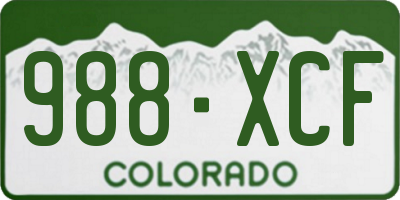 CO license plate 988XCF