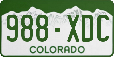 CO license plate 988XDC