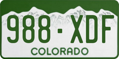 CO license plate 988XDF
