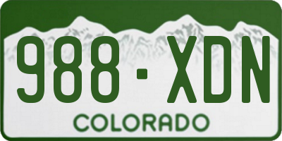 CO license plate 988XDN