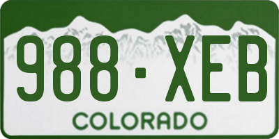 CO license plate 988XEB