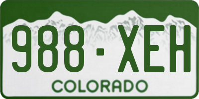 CO license plate 988XEH