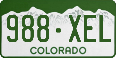 CO license plate 988XEL