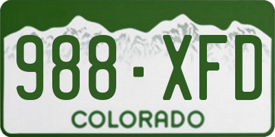 CO license plate 988XFD