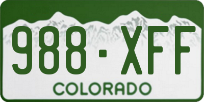 CO license plate 988XFF