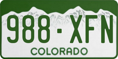 CO license plate 988XFN