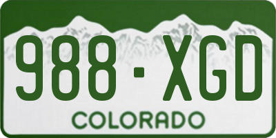 CO license plate 988XGD