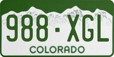CO license plate 988XGL