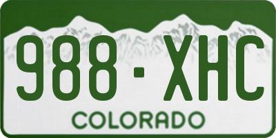 CO license plate 988XHC