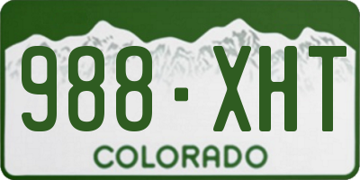 CO license plate 988XHT