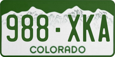 CO license plate 988XKA