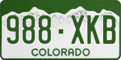 CO license plate 988XKB