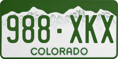 CO license plate 988XKX
