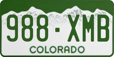 CO license plate 988XMB