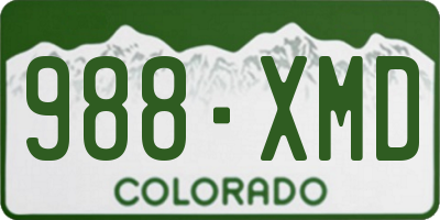 CO license plate 988XMD