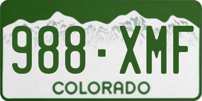 CO license plate 988XMF