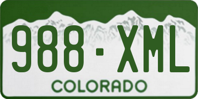 CO license plate 988XML