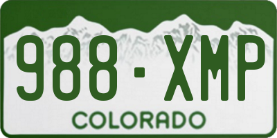 CO license plate 988XMP