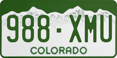 CO license plate 988XMU