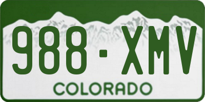 CO license plate 988XMV