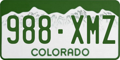 CO license plate 988XMZ