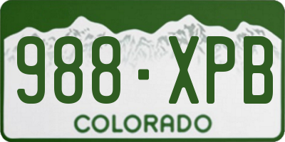 CO license plate 988XPB
