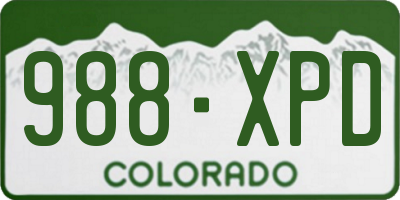 CO license plate 988XPD