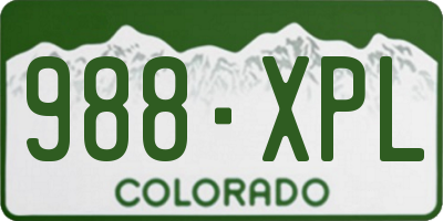 CO license plate 988XPL
