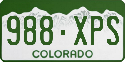 CO license plate 988XPS