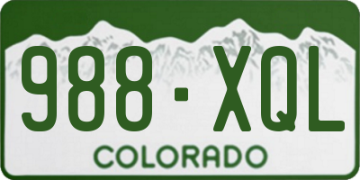 CO license plate 988XQL
