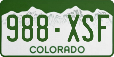 CO license plate 988XSF