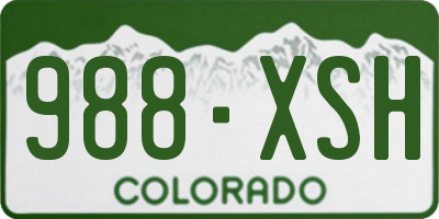 CO license plate 988XSH