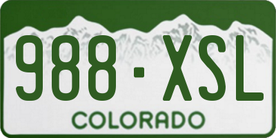 CO license plate 988XSL