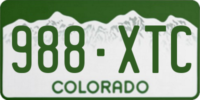CO license plate 988XTC