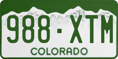 CO license plate 988XTM