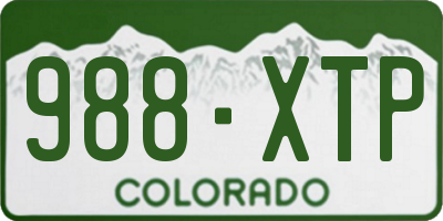 CO license plate 988XTP