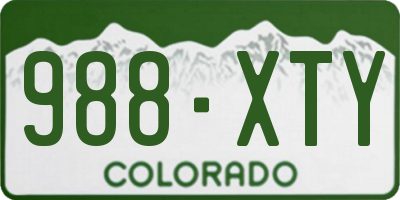 CO license plate 988XTY