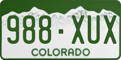 CO license plate 988XUX