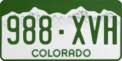 CO license plate 988XVH