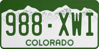 CO license plate 988XWI