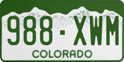 CO license plate 988XWM