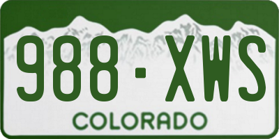 CO license plate 988XWS